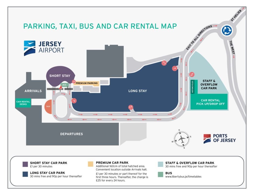 Jersey Car Hire Locations Map